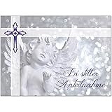 1 x Beileidskarte mit Umschlag/Motiv In stiller Anteilnahme Engel/Beerdigung, Trauer, Sterbefall, Tod/Anteilnahme/Beileid