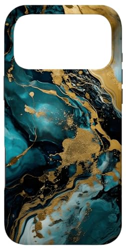大理石の外観 ブルー 翡翠 石 表面 美的 ラグジュアリー スマホケース iPhone 17 Pro Max 用