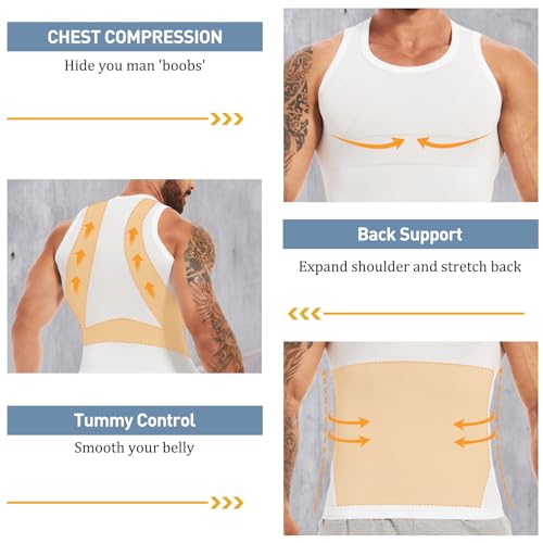 MISS MOLY Mens Body Shaper Gynecomastia Compression Shirt Tummy Control Tank Top Shapewear Undershirt Slimming Vest3