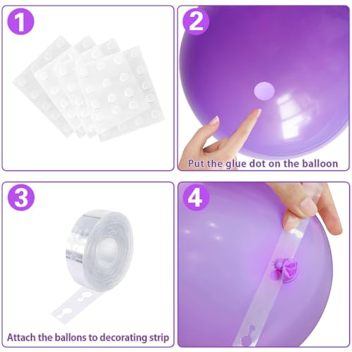 Image of Purple Pink and Blue Balloons, 70-Pack Balloons for Birthday Engagement
