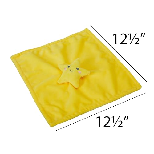 Image of C.R. Gibson Little Hugs Star Minky Fabric Moon Lovey Blanket for Babies, 12.5 inch x 12.5 inch, Multicolor