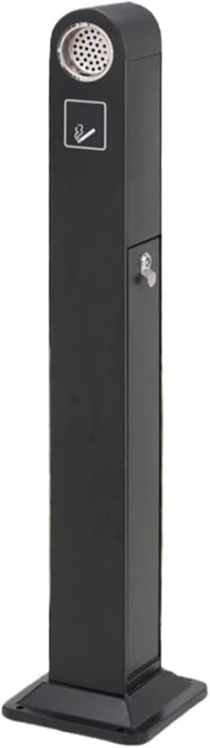 Standing ashtray, Ashtray Floor Standing Ash Tray 2 sides opening, Ash Holder Lockable design, for Patio Backyard Outside Indoor(Silver)