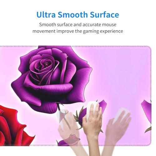 Tapis de clavier roses 80x30 cm avec base caoutchouc antidérapante - 5