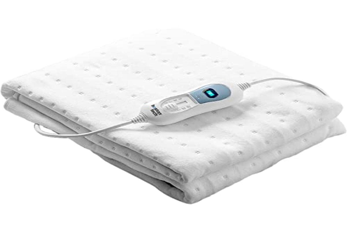 Scaldaletto Elettrico DreamyHeat | Microfibra Morbida 150x80 cm + Facile Fissaggio al Materasso | 3 Livelli di Temperatura + Riscaldamento Rapido + Spegnimento Automatico | Lavabile in Lavatrice