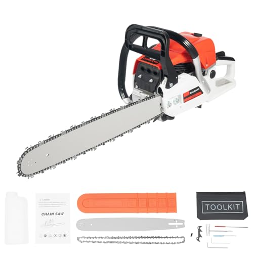 NAZEAOB 20 Inch Gas Chainsaw, 52CC Single Cylinder Air-cooled 2 Stroke Engine Gasoline Chainsaw,
