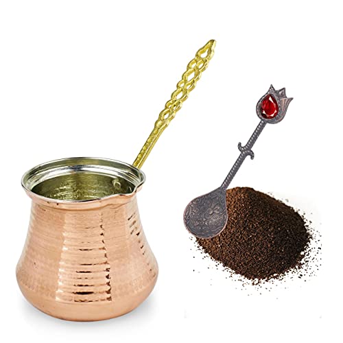 Caffettiera Turca In Acciaio Inossidabile 350 Ml – Pentolino Multiuso Con Manico In Legno Per Sciogliere Burro E Riscaldare Latte - 4