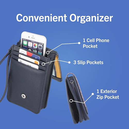 Nautica Catalina RFID Womens Crossbody Bag, Vegan Leather Compact Cell Phone Shoulder Travel Purse Holder3