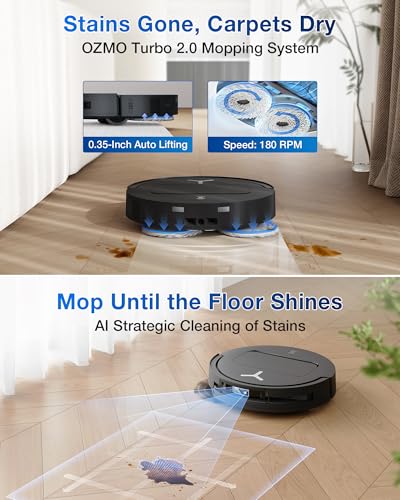 Image of ECOVACS DEEBOT T50 Omni Robot Vacuum and Mop, 3.19 inch Ultra-Slim, 15,000Pa Suction, ZeroTangle 2.0, TruEdge Edge Cleaning, AIVI 3D Obstacle Avoidance, Auto Mop Wash & Dry, Self-Emptying