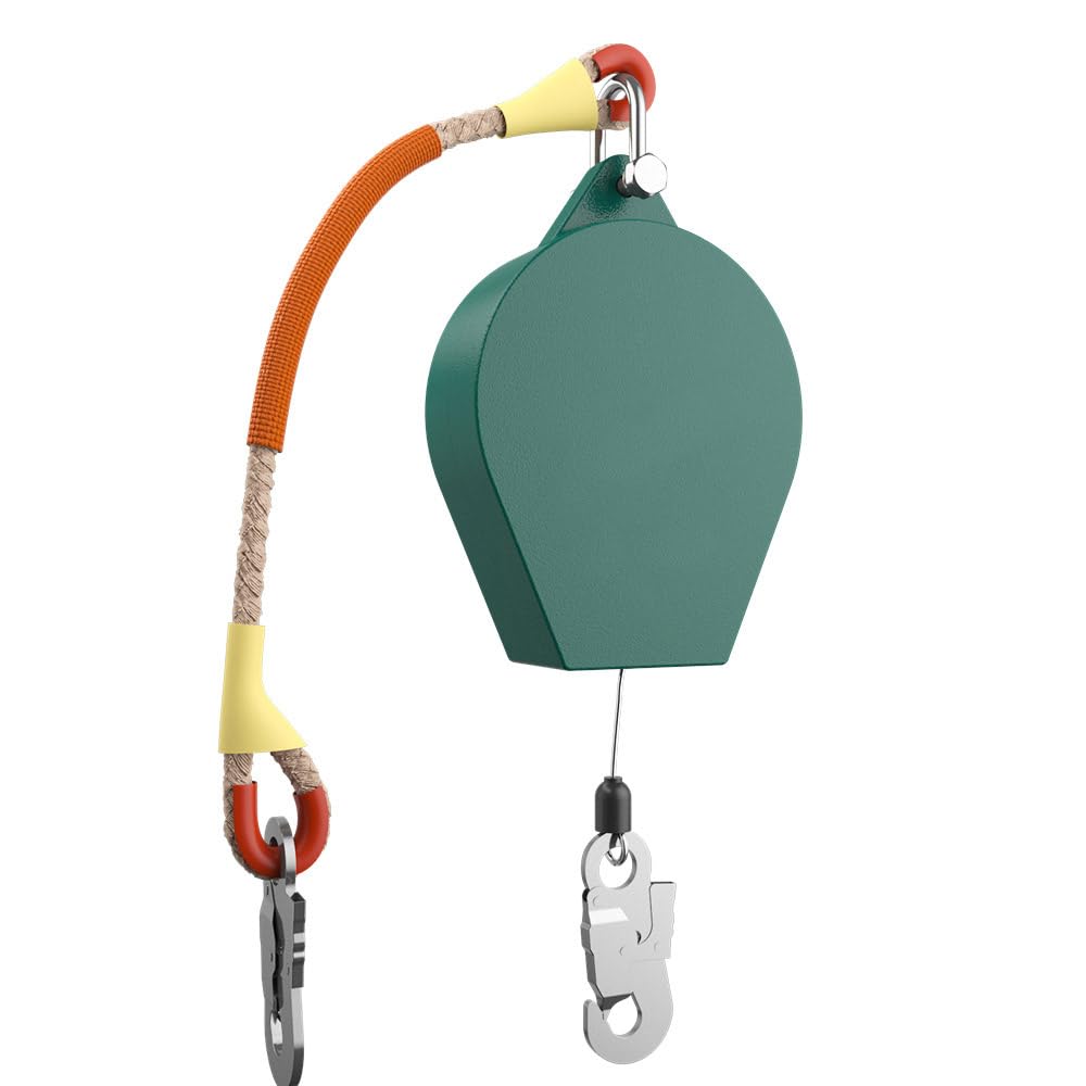 Cordón de seguridad retráctil de 20 m, dispositivo de protección individual, equipo de protección individual, capacidad de carga de 500 kg, cuerda de seguridad de aleación de acero para trabajadores
