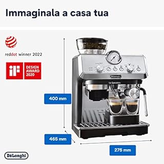 De'Longhi LA SPECIALISTA ARTE EC9155.MB Macchina da caffè Manuale, 3 Ricette Preimpostate, Controllo Attivo della Temperatura, 8 Livelli di Macinazione, Lancia MyLatte Art, incluso KIT BARISTA, Nera