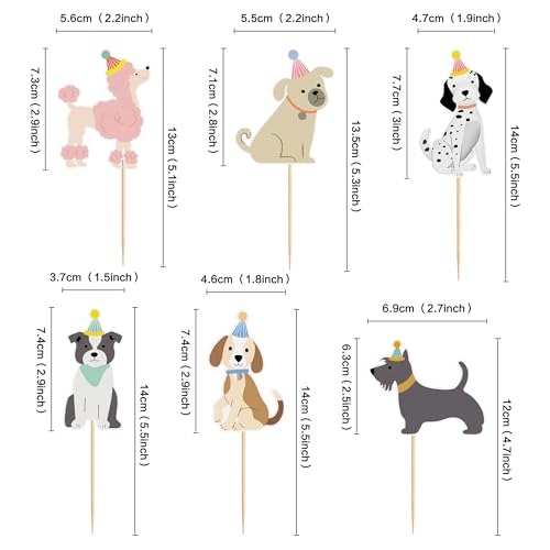 Blumomon 36 Stück Hund Cupcake Topper Hund Geburtstags Kuchen Deckel Hund Themen Party Dekorationen