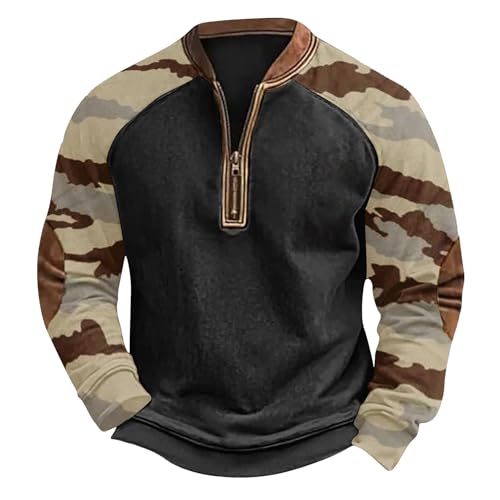 Sweat-shirt pour homme à manches longues coupe soignée et design camouflage intemporel