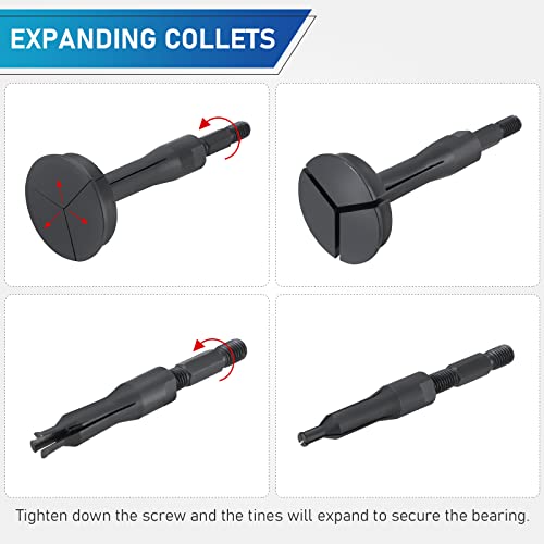 Atpeam Blind Hole Collet Bearing Race And Seal Puller Extractor Kit | 16Pcs Blind Hole Bearing Puller Blind Hole Bearing Puller Slide Hammer Pilot Insert Inner Bearing Removal Tool Set #TOP2
