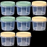 OLiWia Runde Frischhaltebox für Lebensmittel, 500 ml, für Küche, Kühlschrank, Obst, Snacks, versiegeltes Glas, Mikrowellenheizung, 8 Stück