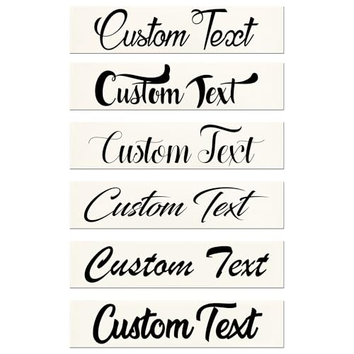Custom Personalized Text Lettering Vinyl Decal Label Window Sign Sticker | Script Italics Handwritten Cursive