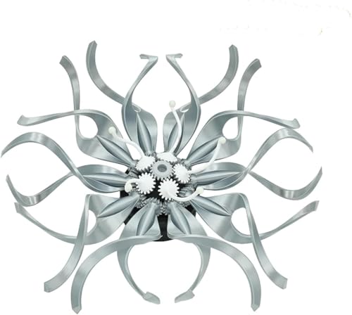 Fleur art visuel argent 35 * 35cm structure mécanique rotative