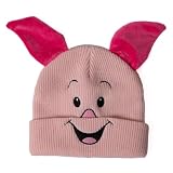 ComfyCamper Cute Pink Pig Beanie Costume Hat for Womens Adult Men Pigs Ears Hats Cosplay Halloween Costumes, One Size