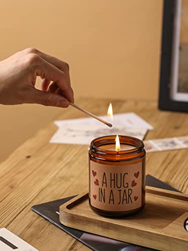 Thinking of You Gift, A Hug in a Jar Scented Soy Candle, Inspirational Positive Wishes Encouragement Gift Get Well Soon, Condolence, Relaxing, Divorce Gifts for Women (Hug br) - Image 4