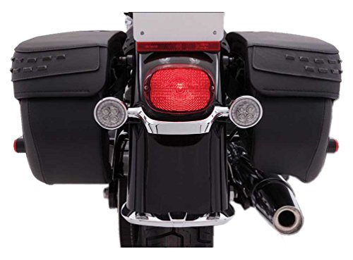 Ciro Fang Amber Led Turn Signal Inserts With Chome Bezel Compatible For Harley-Davidson Dyna Fat Bob Cvo Fxdfse 2009 #TOP26