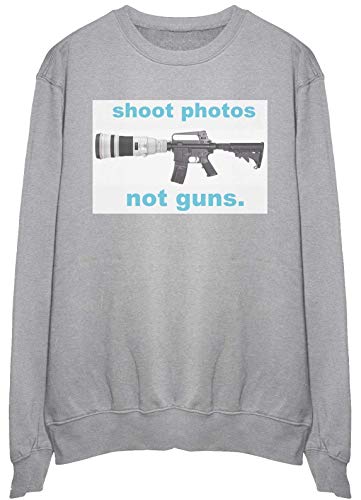 Sweatshirt Pullover Large Shoot Photos Not Guns contre le froid et les vêtements trop serrés
