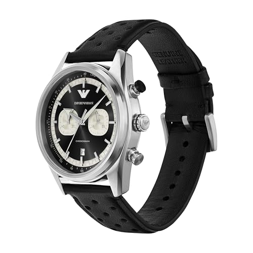 Image of Emporio Armani Men's Chronograph Watch with Stainless Steel or Leather Band; Dress Watch for Men