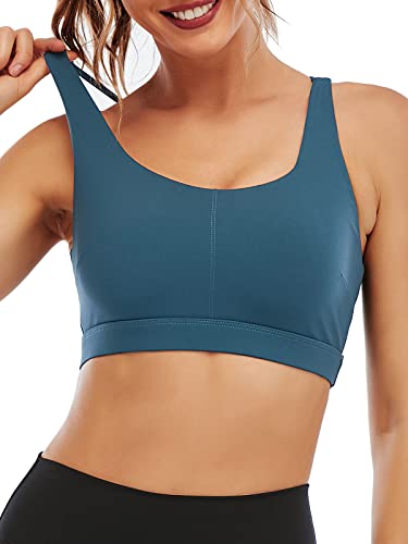 Running Girl Sports Bra For Women, Sexy Crisscross Back Medium Support Padded Strappy Yoga Bra With Removable Cups(2785 Blue M) #TOP2