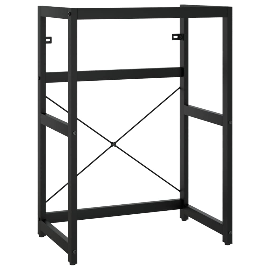 vidaXL Estructura de Lavabo Cuarto de Baño Soporte Aseo Lavamanos Inodoro Fregadero Almacenamiento Muebles de Hierro Negro 59x38x83 cm