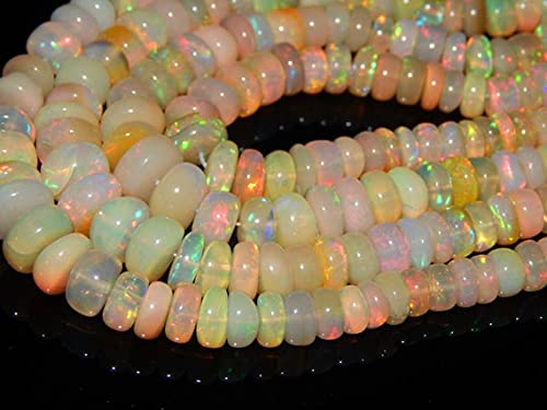 Perles opal éthiopien lisses 3.2x7.2 mm fil 17" pour création bijoux
