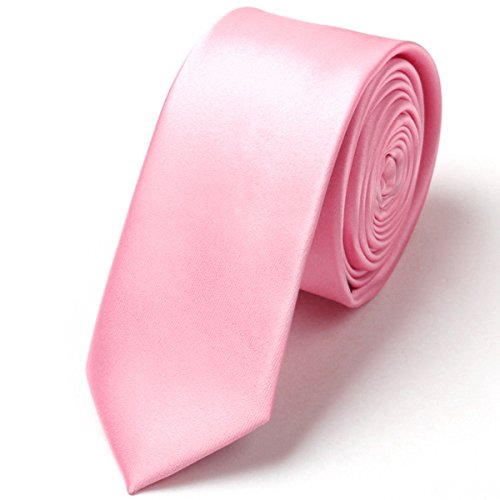 Milisten Corbata Rosa De Color Puro Estilo Casual Hecha De Satén Eventos Formales o Uso Diario