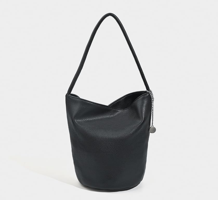 PU Leather Bucket Handbag – Magnetic Closure Shoulder Bag for Travel & Daily Use