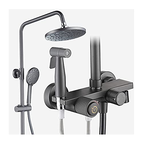 Ensemble de douche 4 fonctions avec douchette à main et mitigeur à hauteur réglable