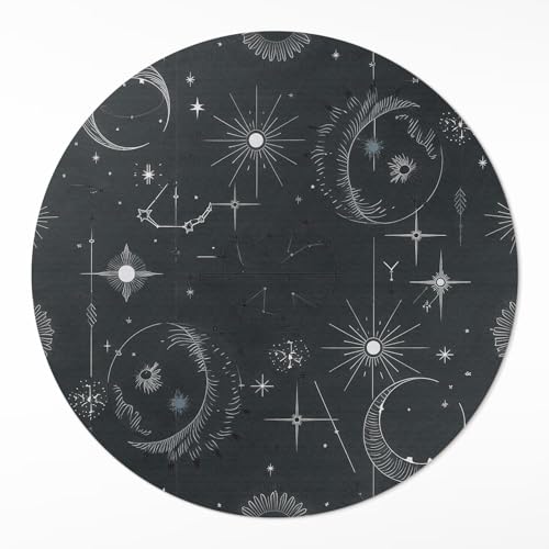 Tapis de Sol Élégant Rond en Vinyle Qualité Maison Deco