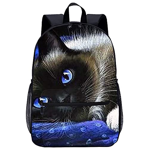 Sac à dos d'école Chat imprimé 3D sac unisexe de 45x30x15cm pour collège