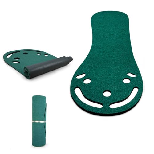 Bavloren ゴルフ パターマット 室内用 パター練習器具 加幅タイプ 90cm広いグリーン 多ホール 練習 傾斜付き 折りたたみ式 収納便利 2種類選択 草坪タイプ・ベルベットタイプ (A)