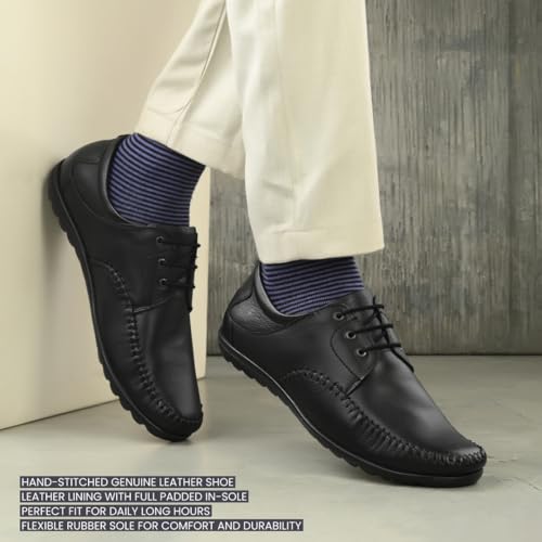 Image of Blue Leather by Centrino Genuine Leather Men Formal Shoe | Cushioned Insole | Stylish lace up | Durable & Leather Crafted | Elegant Premium Leather | Perfect Office Wear & Formal Dress for Men (3921)