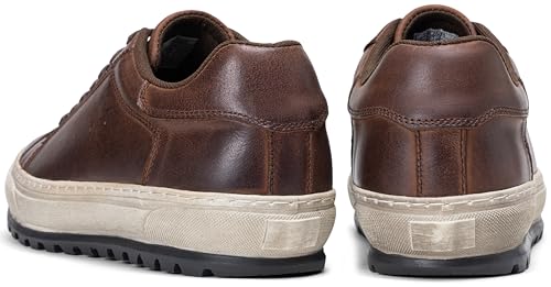 Image of Jousen Men's Shoes Leather Casual Dress Sneakers with Vintage-Distressed-Sole