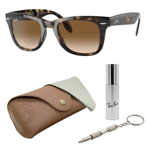 Image of Ray-Ban RB4105 WAYFARER FOLDING CLASSIC Square Shape Sunglasses for Men with Official Eyewear Kit