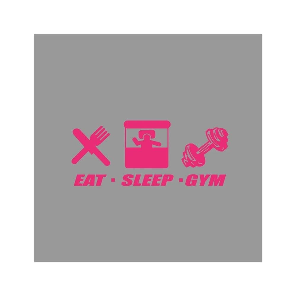 Auto Accessory Eat Sleep Gym Stickers Can Be Attached to Cars Electric Motorcycles Refrigerators Laptops Suitcases Decorations(Pink)