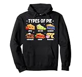 Types Of Pie Funny Pi Day 3.14 Boy Girl Math Lover Teacher Pullover Hoodie