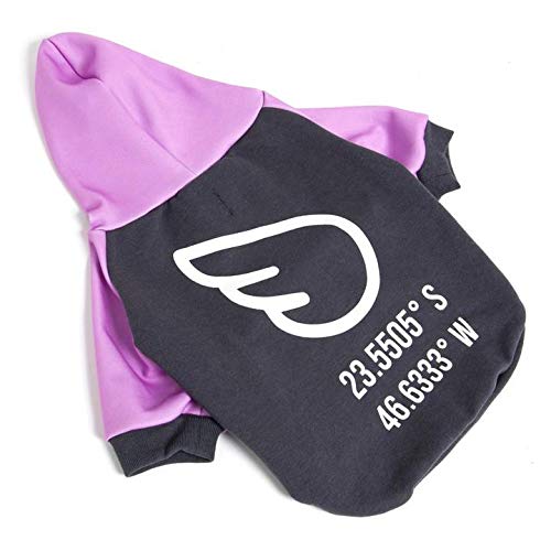 Moletom com Capuz para Cães, Dog Wings, Hoodie Wing, Lilás, P