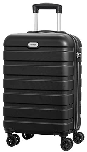 Image of AnyZip Luggage PC ABS Hardside Lightweight Suitcase with 4 Universal Wheels TSA Lock 20 24 28 Inch, Black, 20 inch Carry-On, Solid