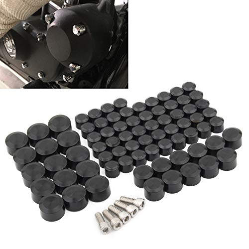 Motorcycle Bolt Covers Twin Cam Engine Motor Primary Bolts Head Caps For Harley Touring Road King Street Glide Flt Flh 2007-2016 Aluminum (Pack Of 75) #TOP1