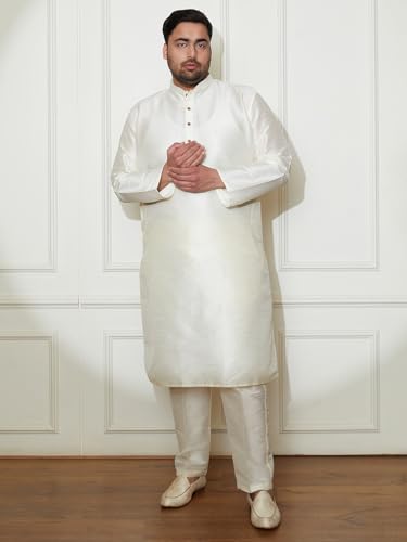 Image of Vastramay Plus Men's Silk Blend Kurta Pyjama Set