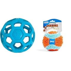 JW Pet HOL-ee Roller 3-Inch Small Rubber Ball Chuckit 4 75-Inch Indoor Fetch Ball Dog Toy Bundle