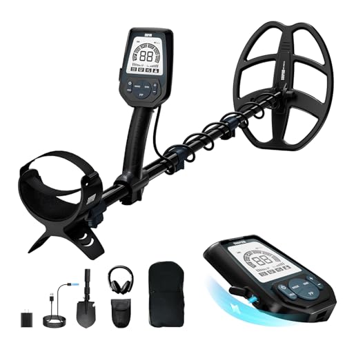 🛠️ Rilevazione Intelligente con 5 Modalità：Questo metal detector professionale per adulti identifica rapidamente ferro, alluminio, rame, argento e altro ancora tramite il display LCD. Le 5 modalità dedicate riducono il tempo di scavo e lo rendono ideale per spiagge, fiumi e terreni difficili.