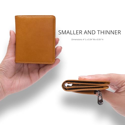 Image of Alldaily Small RFID Wallet for Women Slim Compact Bifold Pocket Ladies Travel Mini Purse (Brown)