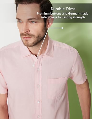Image of Symbol Premium Men's Cotton Linen Casual Shirt - Regular Fit | Half Sleeve (Available in Plus Sizes)