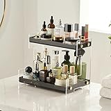 FFK Bathroom Organizer Countertop,2 Tier Bathroom Counter Organizer Kitchen Spice Rack Cosmetic Organizer,Countertop Storage Shelf for Bathroom, Kitchen, Living Room, Bedroom, Dressing Table