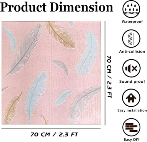 Image of SAYFINE 3D Wall Panel Wallpaper, Self Adhesive PE Foam Brick Sticker, Waterproof Wall Covering for Home Decor, 70 x 70 cm (Pack of 1, 5.27 Sq. Ft. Approx)