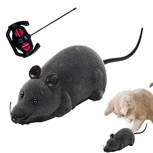 rato robótico para gatos – Mouse brinquedo com controle remoto | gato com rato estridente alimentado